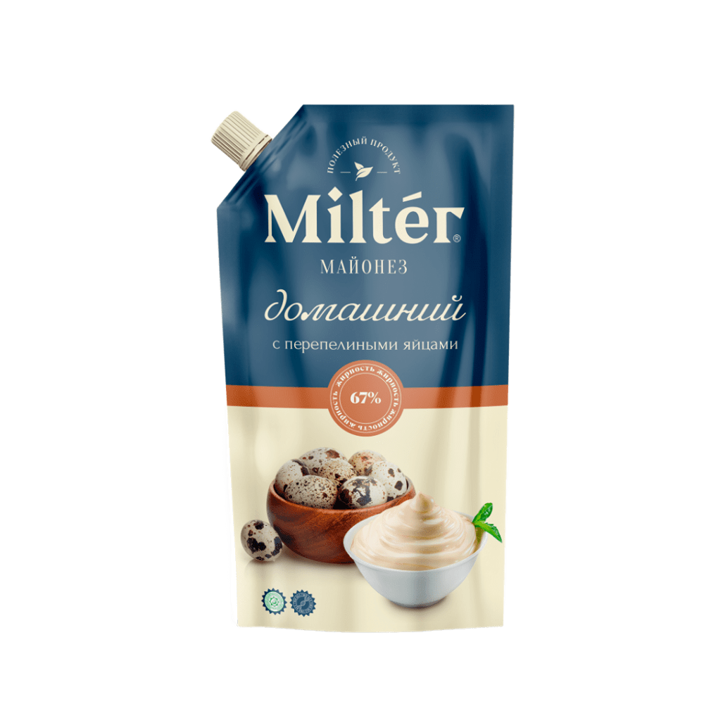 Майонез "Милтер" Домашний с перепелиными яйцами м.д.ж 67% 380г
